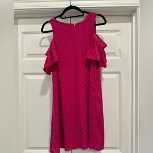Fuchsia cut out sleeve dress, size 8
